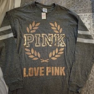 VS Pink Long Sleeve Campus Tee